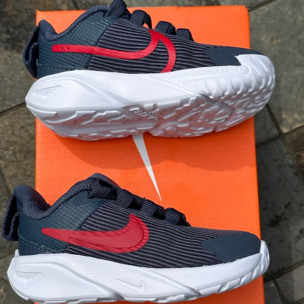 Nike Baby Toddler Unisex Navy Star Runner 4 NN Low Casual Sneaker 4C 5C NEW